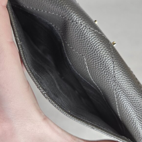 YSL Yves Saint Laurent Cassandra Asphalt Small Wallet Coin Pouch Card Holder - Picture 8 of 13